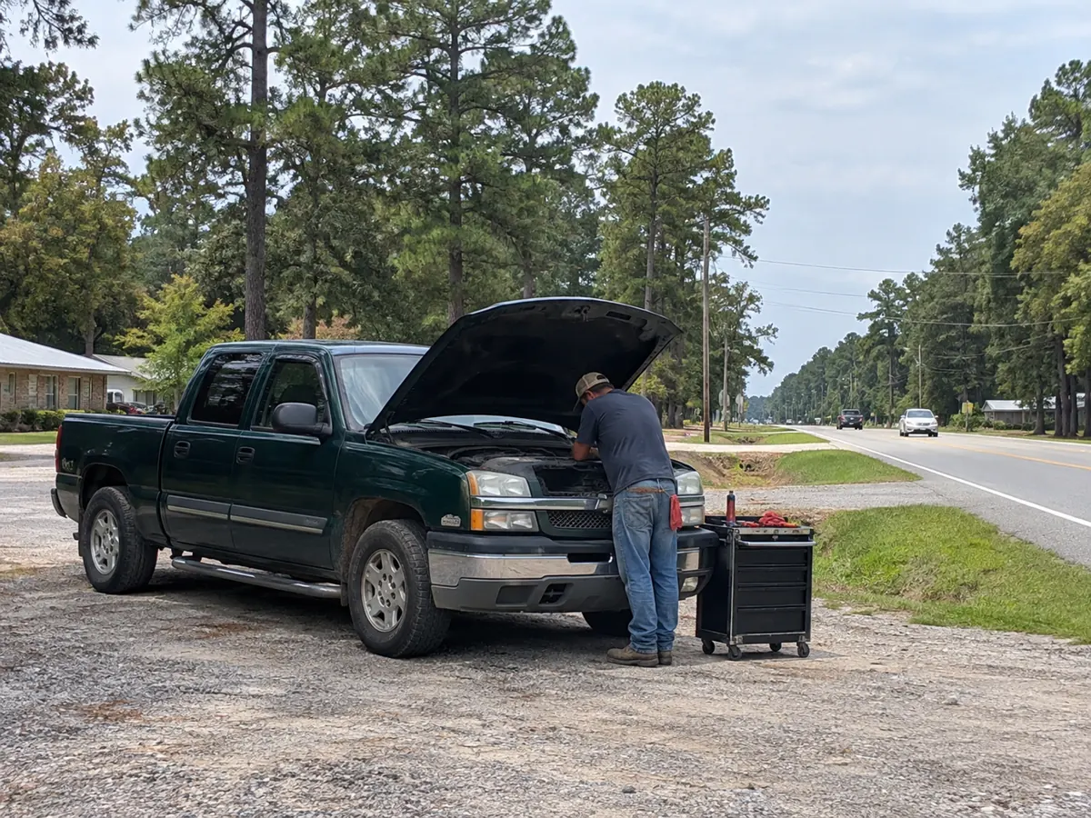 Illustration of mobile mechanic in ponchatoula, la in a Louisiana mobile-service setting