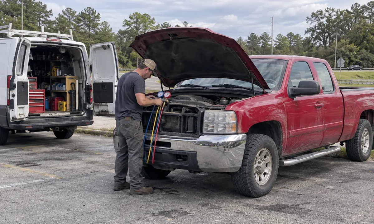 Illustration of how mobile a/c and heating repair works at your location in a Louisiana mobile-service setting
